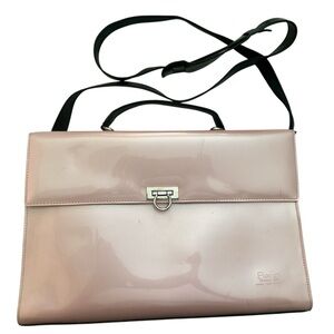 Beijo Blush Pink Patent Leather Laptop Briefcase Bag